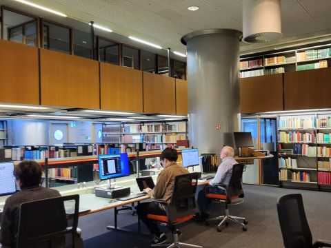 People sitting inside the IISH library. The library and its resources on social movements are available for free for everyone to access and use.  Photo Credit: Enrico Joaquin Lapuz